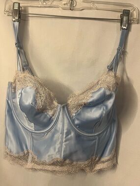 VICTORIA’S SECRET DREAM ANGEL BALCONET SATIN LACE TRIM CORSET BRA SIZE 34DDD